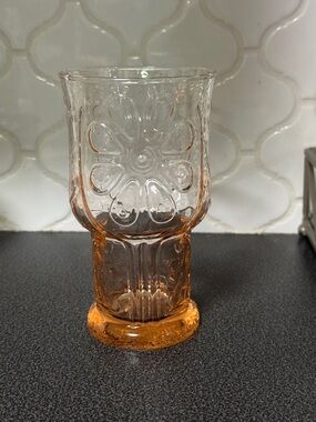 Vintage Pink Libbey Country Garden tumbler